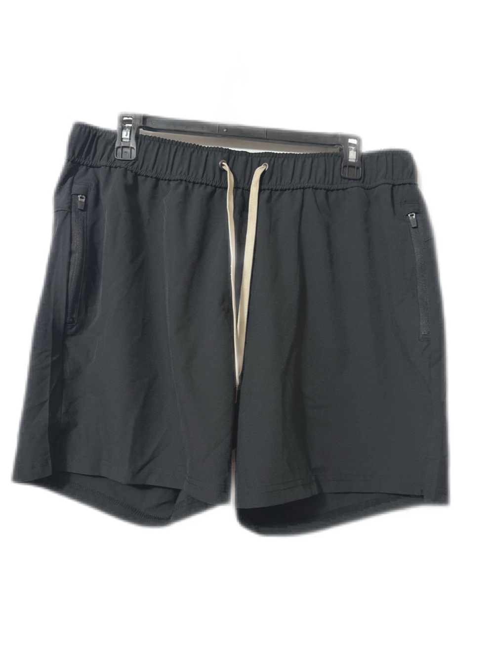 Black Athletic Shorts with Cream Drawstring